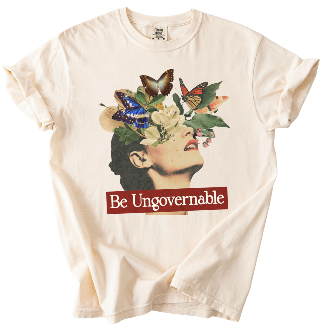 Be Ungovernable Butterfly Collage Tee