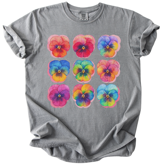Rainbow Pride Pansies Tee