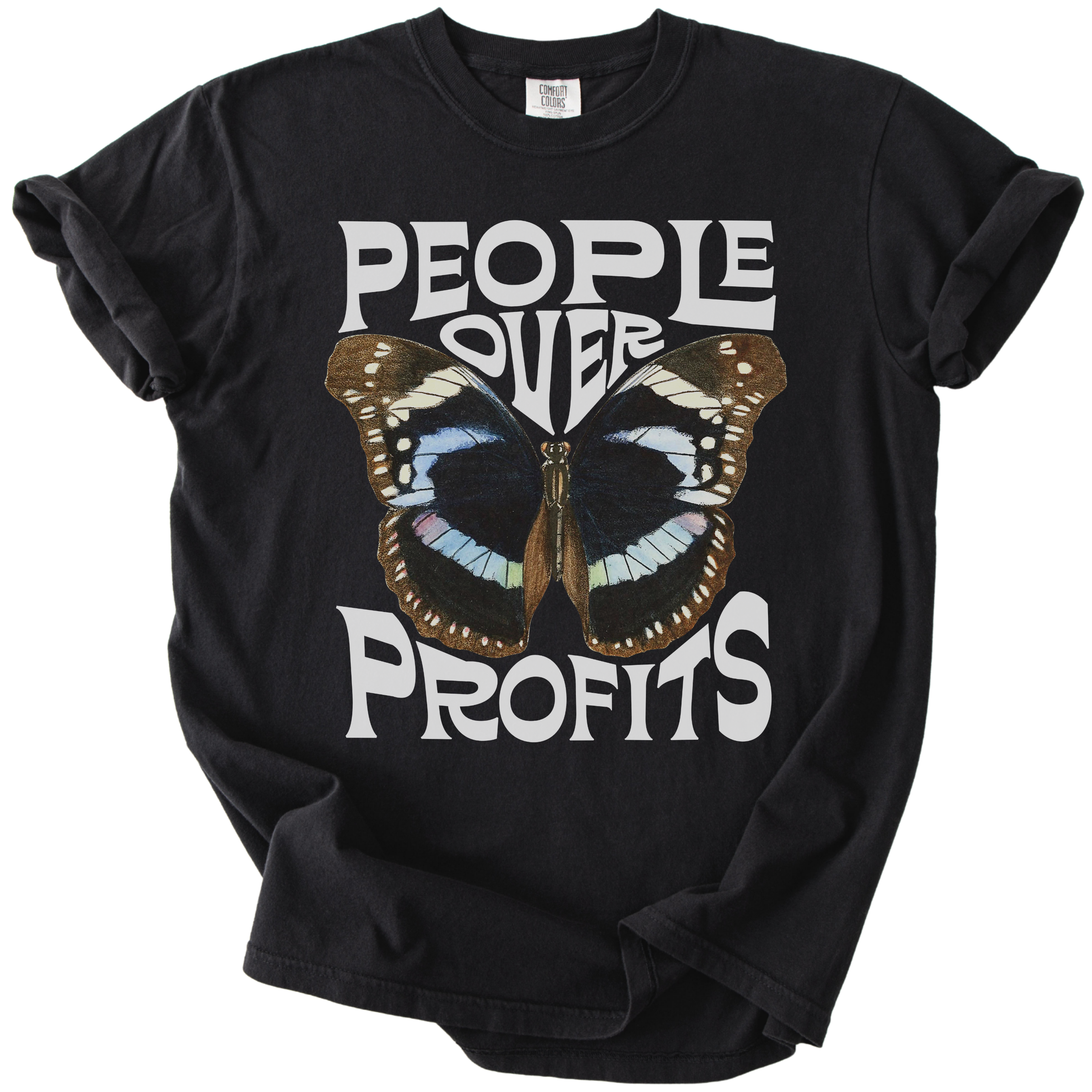 People Over Profits Butterfly Tee