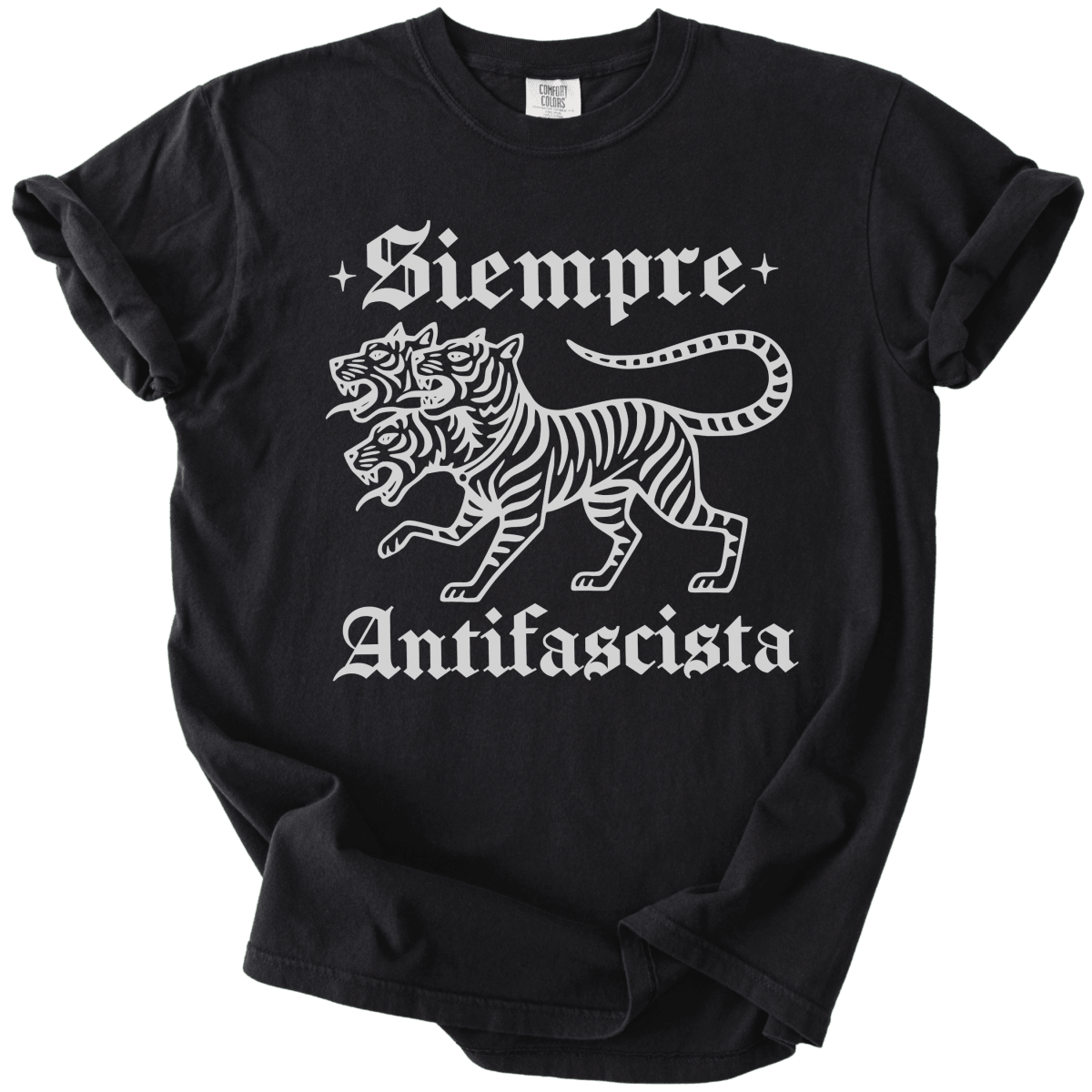 3 Headed Tiger Siempre Antifascista Tee - The Rogue Petal Co. - T-Shirt