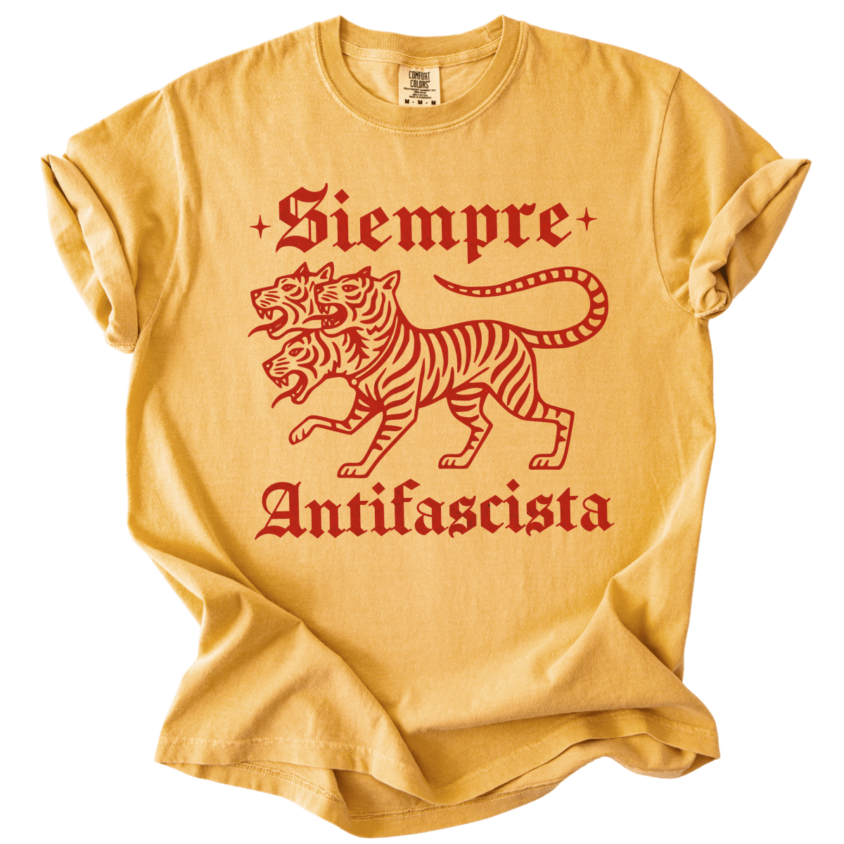 3 Headed Tiger Siempre Antifascista Tee - The Rogue Petal Co. - T-Shirt