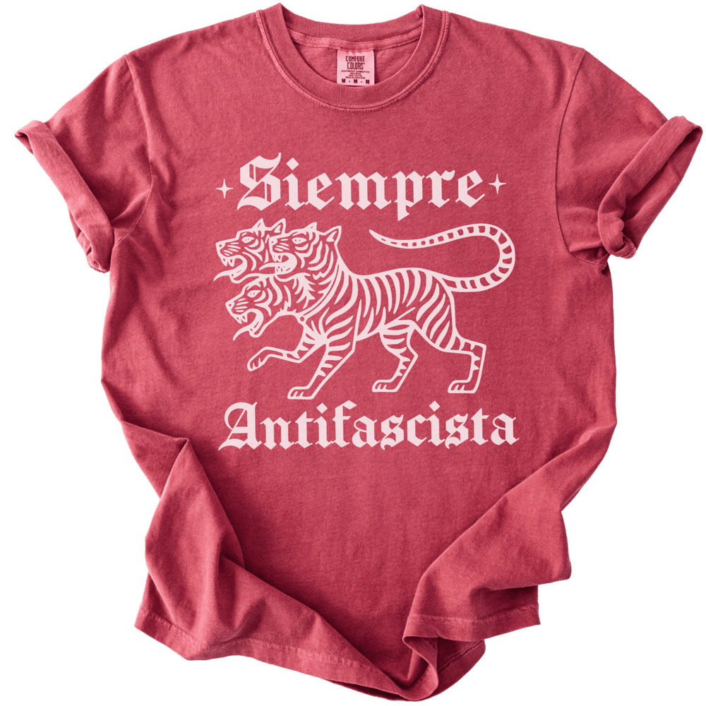 3 Headed Tiger Siempre Antifascista Tee - The Rogue Petal Co. - T-Shirt