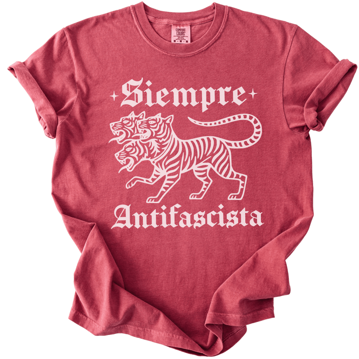 3 Headed Tiger Siempre Antifascista Tee - The Rogue Petal Co. - T-Shirt