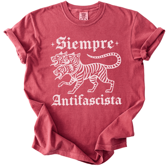 3 Headed Tiger Siempre Antifascista Tee - The Rogue Petal Co. - T-Shirt