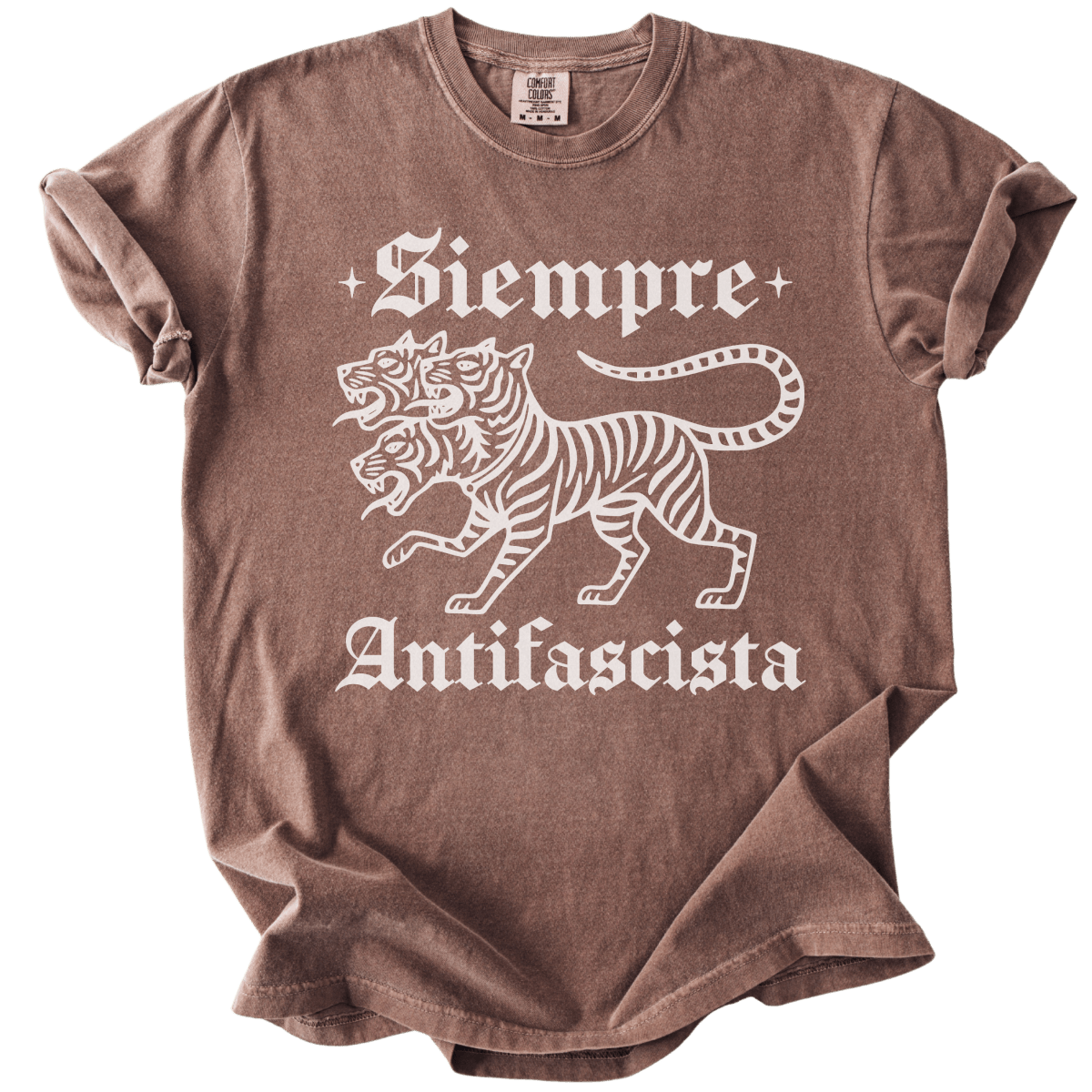 3 Headed Tiger Siempre Antifascista Tee - The Rogue Petal Co. - T-Shirt