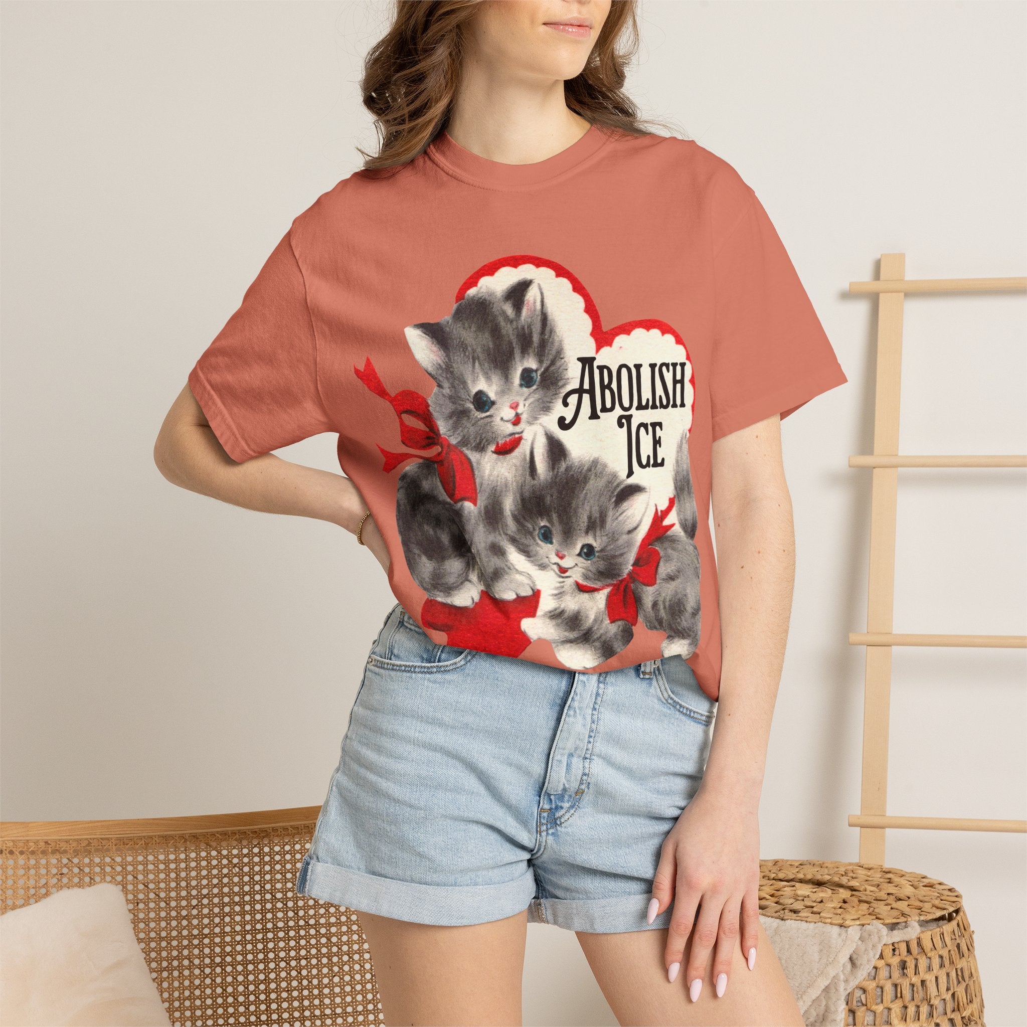 Retro Kittens Abolish ICE Tee