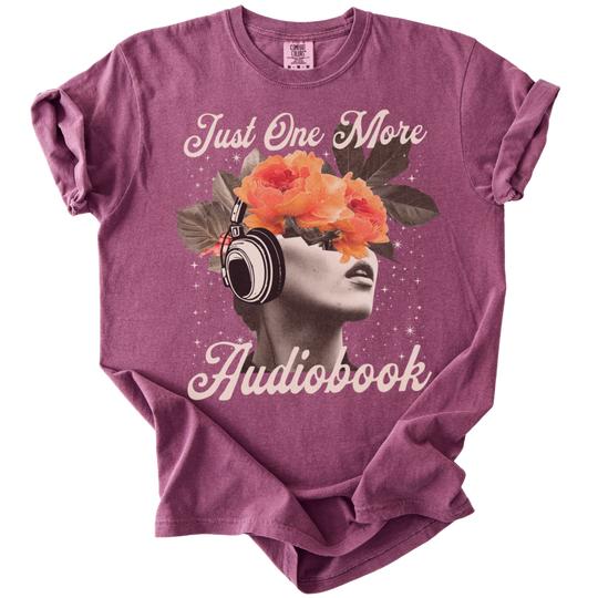 Just One More Audiobook Collage Tee