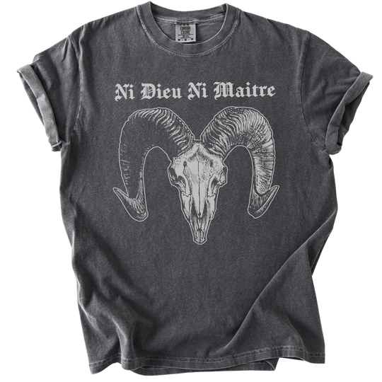 Ni Dieu Ni Maitre Ram Skull Tee