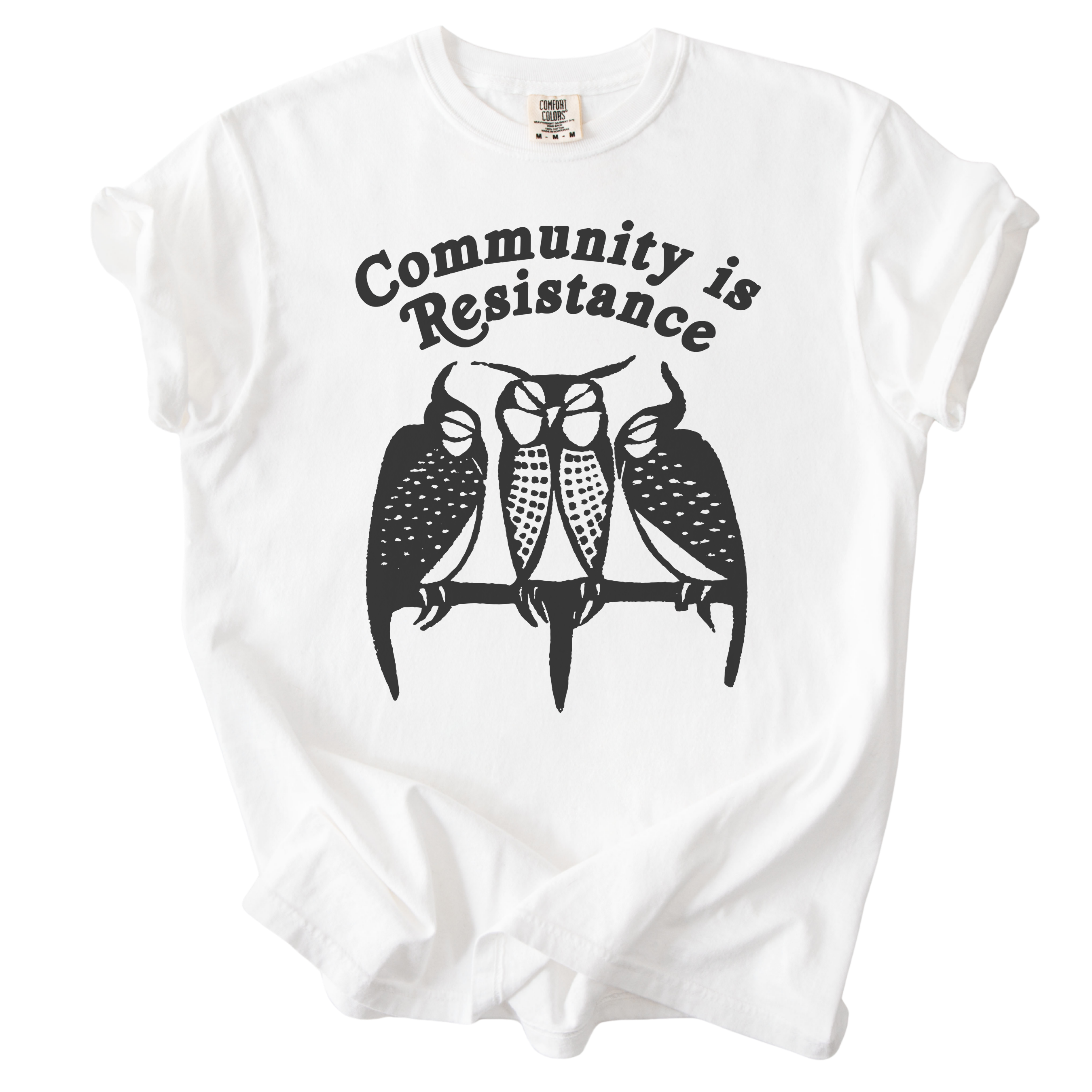 3 Owl Community is Resistance Tee