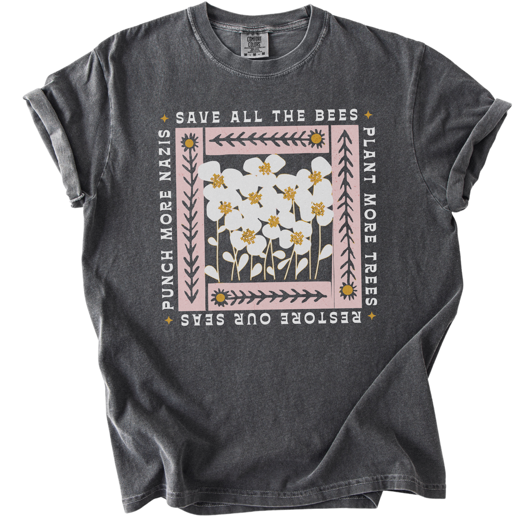 Save All The Bees Punch More Nazis Tee