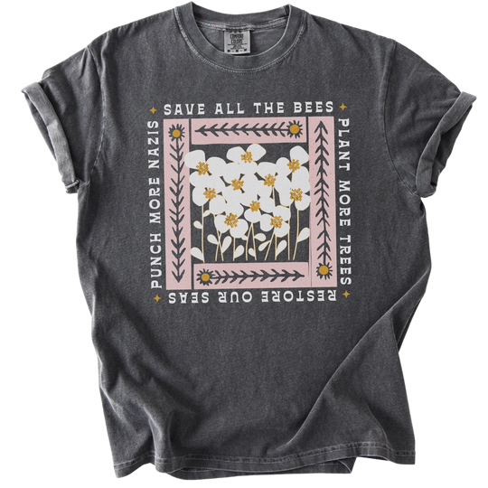 Save All The Bees Punch More Nazis Tee