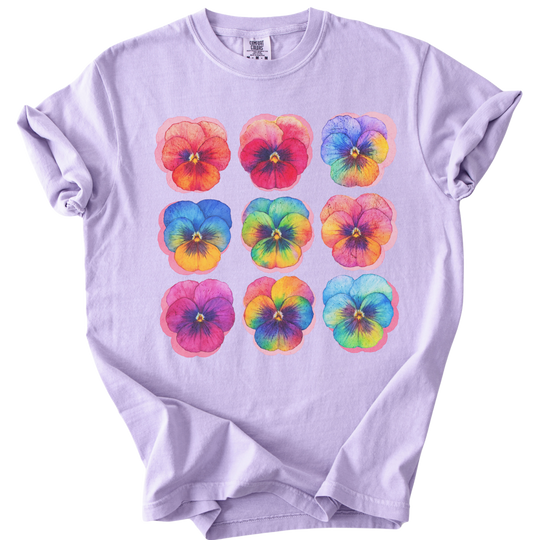 Rainbow Pride Pansies Tee