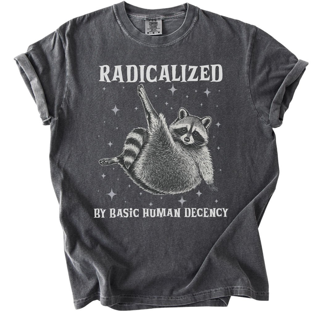 Raccoon Radicalized by Basic Human Decency Tee