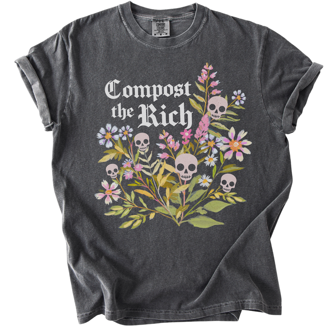 Compost The Rich Floral Skull Tee