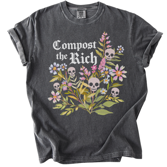 Compost The Rich Floral Skull Tee