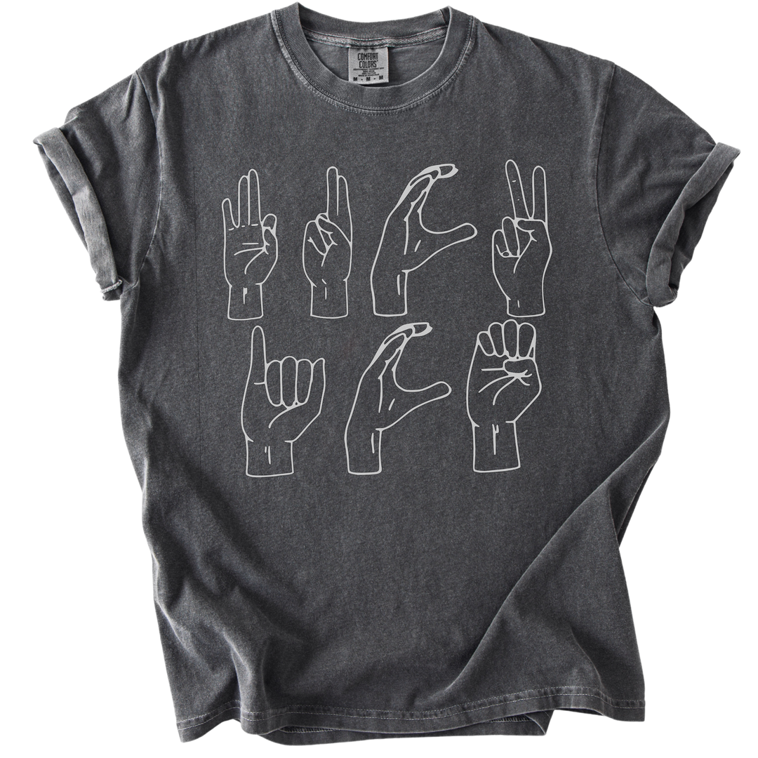 ASL Letters Fuck ICE Tee