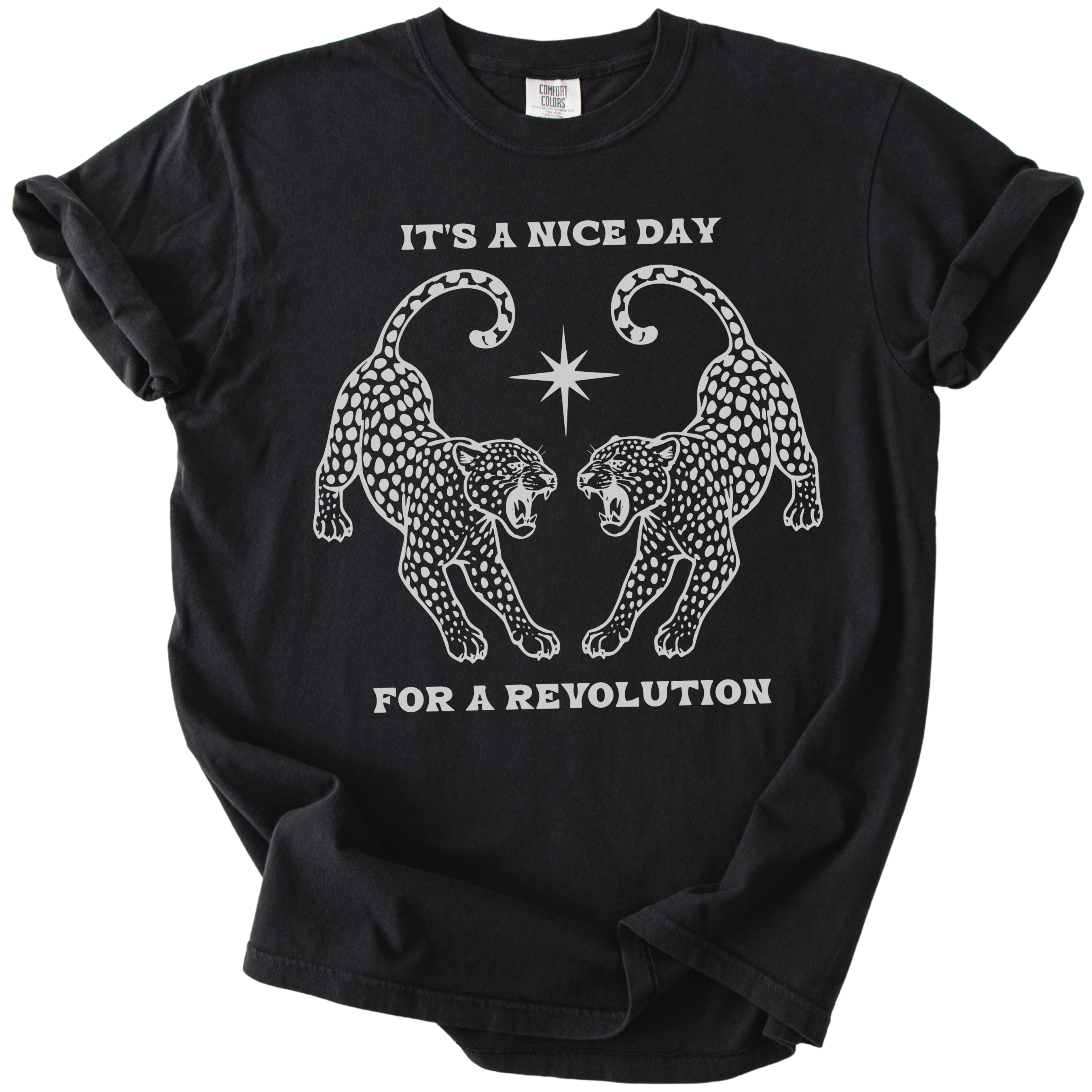 It's A Nice Day for A Revolution Leopards Tee