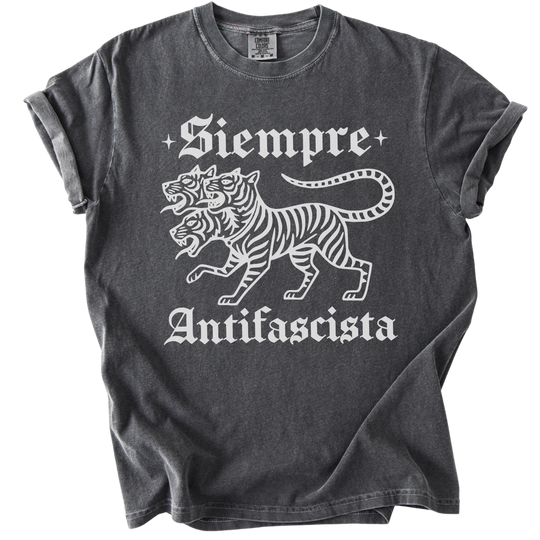 3 Headed Tiger Siempre Antifascista Tee