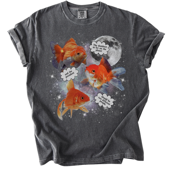 Three Moon Goldfish Thoughts Dumb M-fer Tee