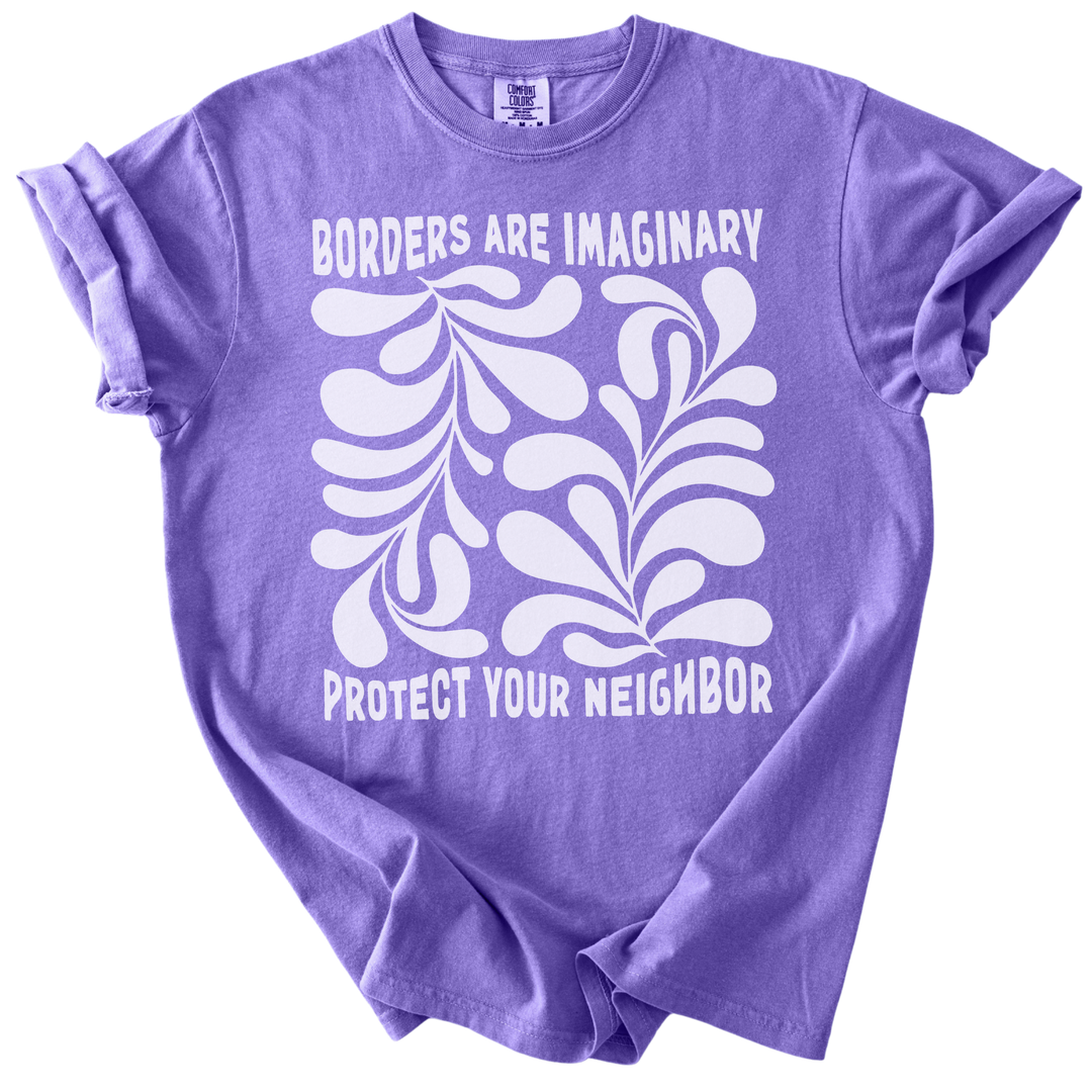 Borders Are Imaginary Abstract Tee