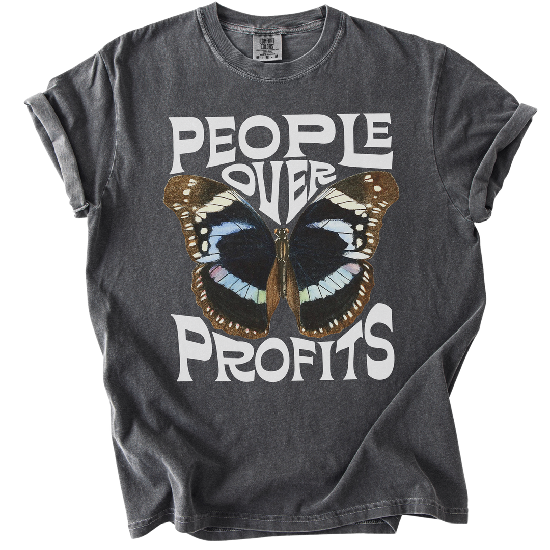 People Over Profits Butterfly Tee