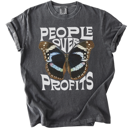 People Over Profits Butterfly Tee