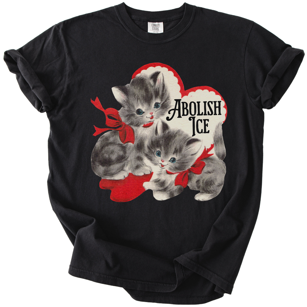 Retro Kittens Abolish ICE Tee