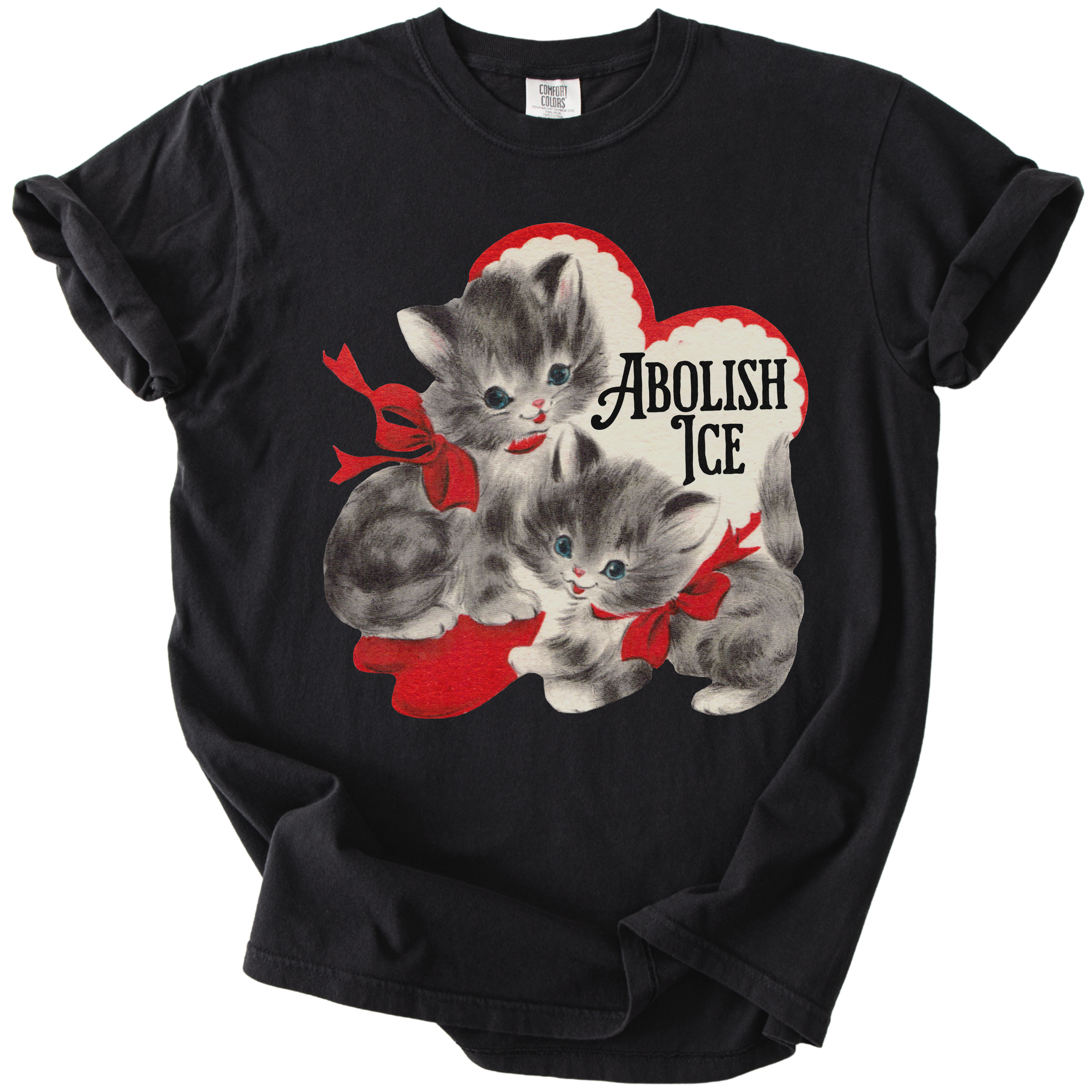 Retro Kittens Abolish ICE Tee