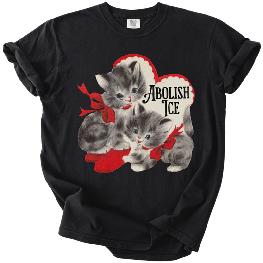 Retro Kittens Abolish ICE Tee