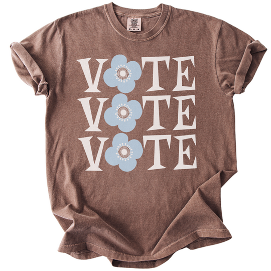 Retro Vote Blue Flower Tee