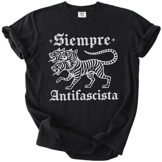 3 Headed Tiger Siempre Antifascista Tee