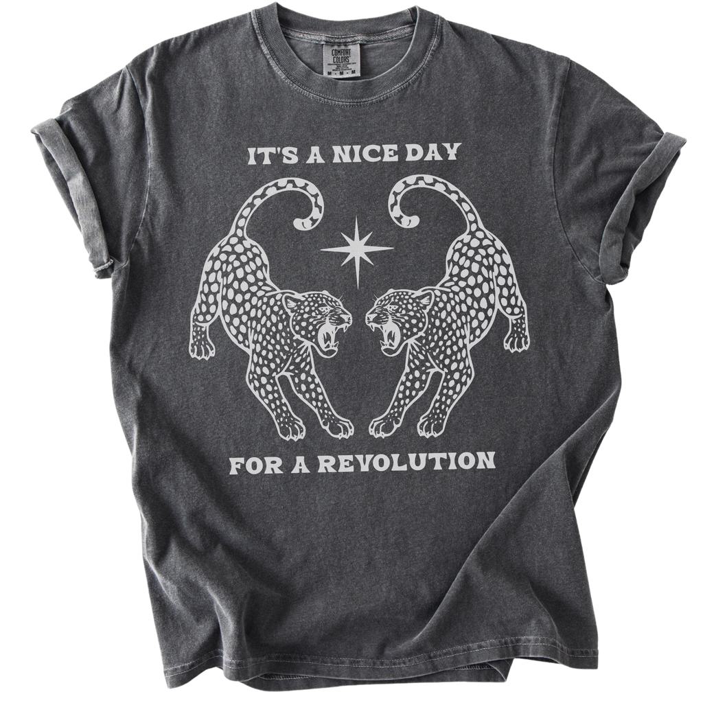 It's A Nice Day for A Revolution Leopards Tee
