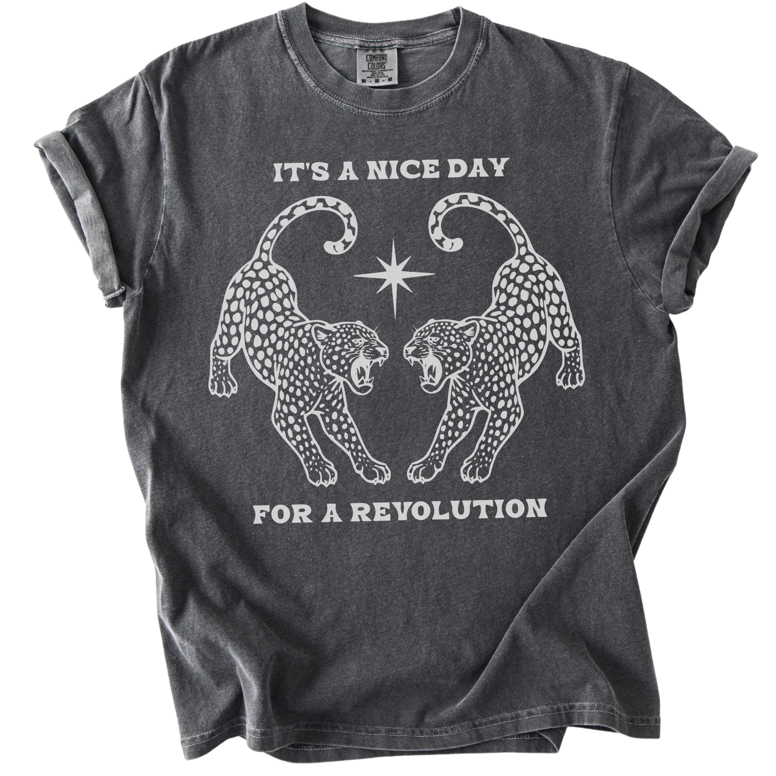 It's A Nice Day for A Revolution Leopards Tee