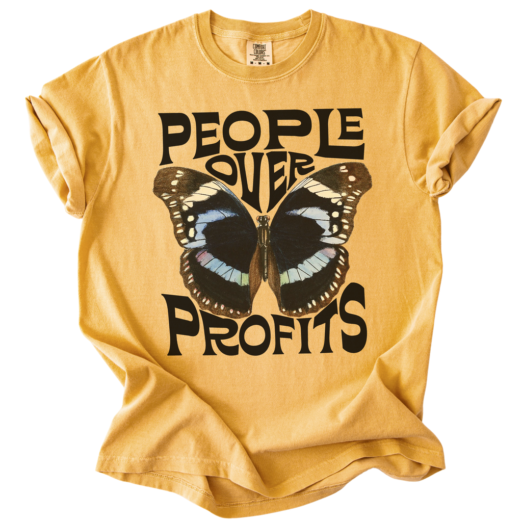 People Over Profits Butterfly Tee