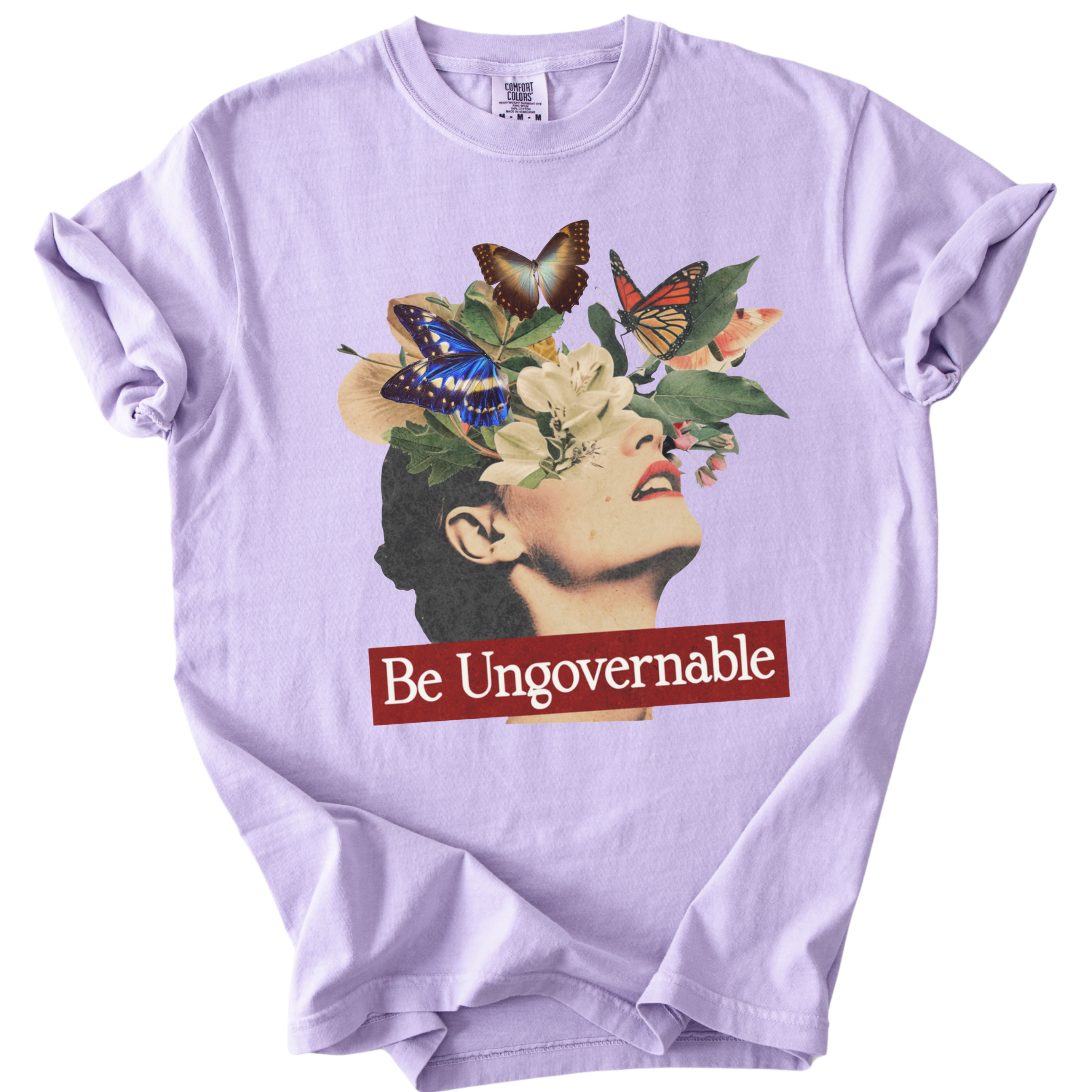 Be Ungovernable Butterfly Collage Tee