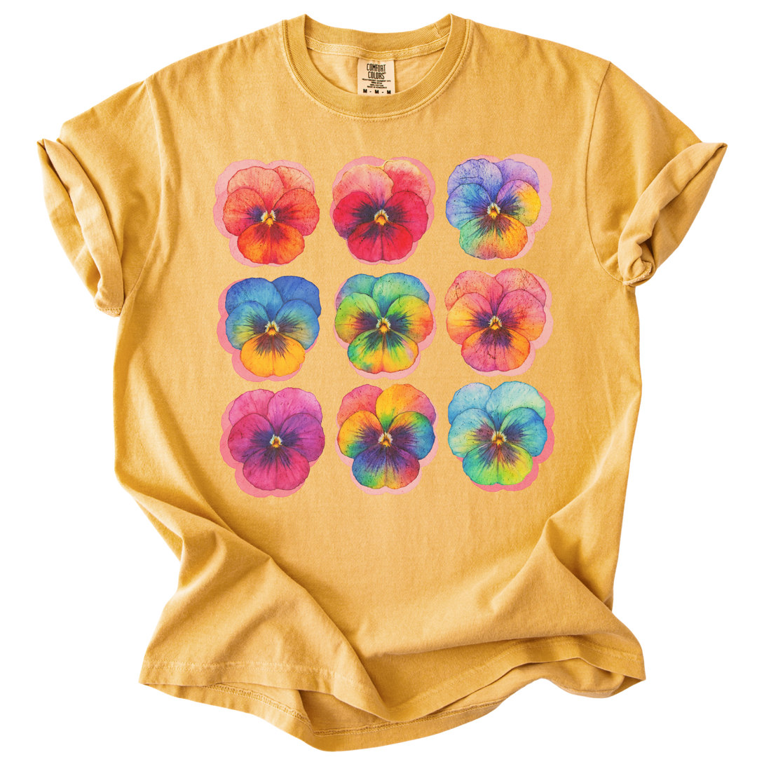 Rainbow Pride Pansies Tee