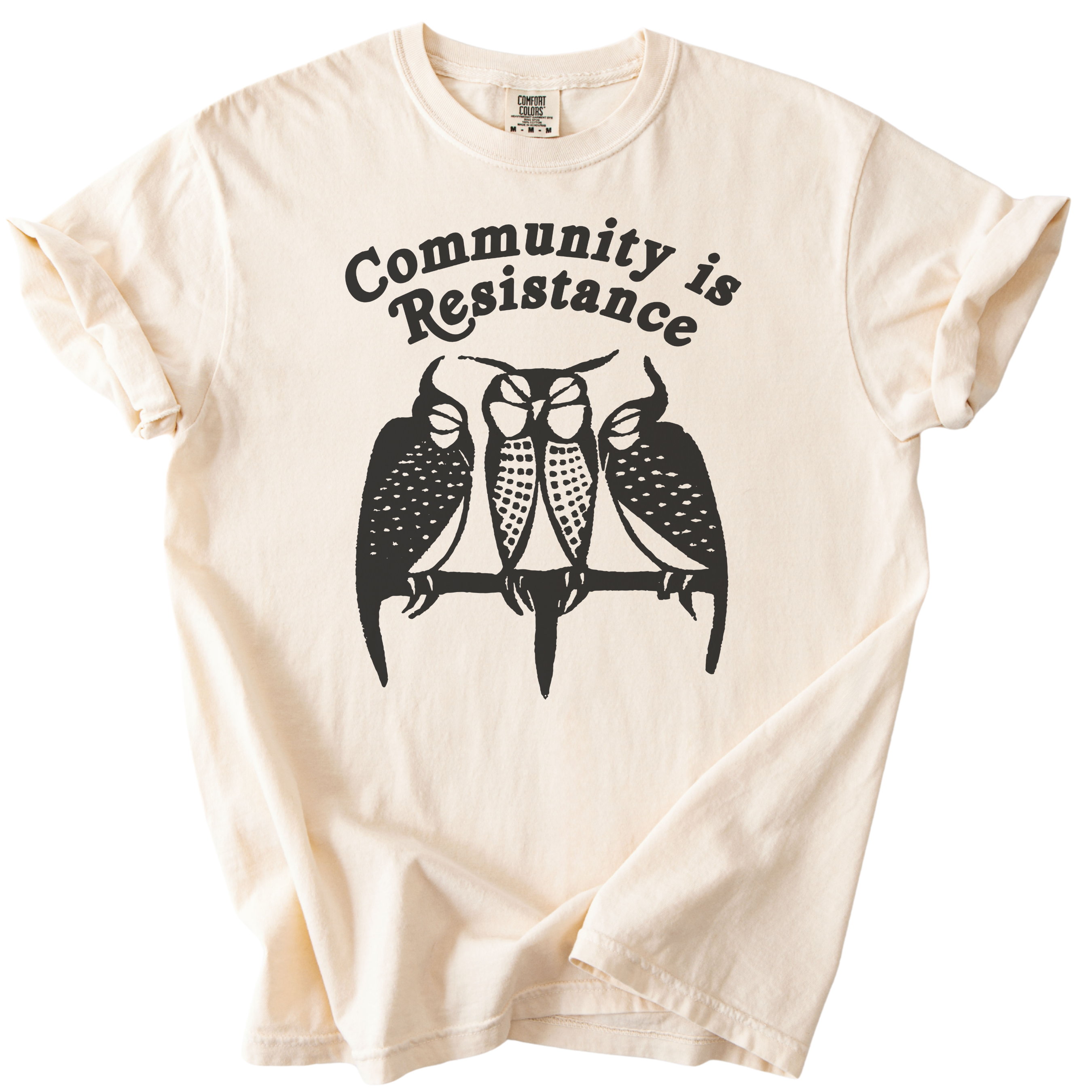 3 Owl Community is Resistance Tee