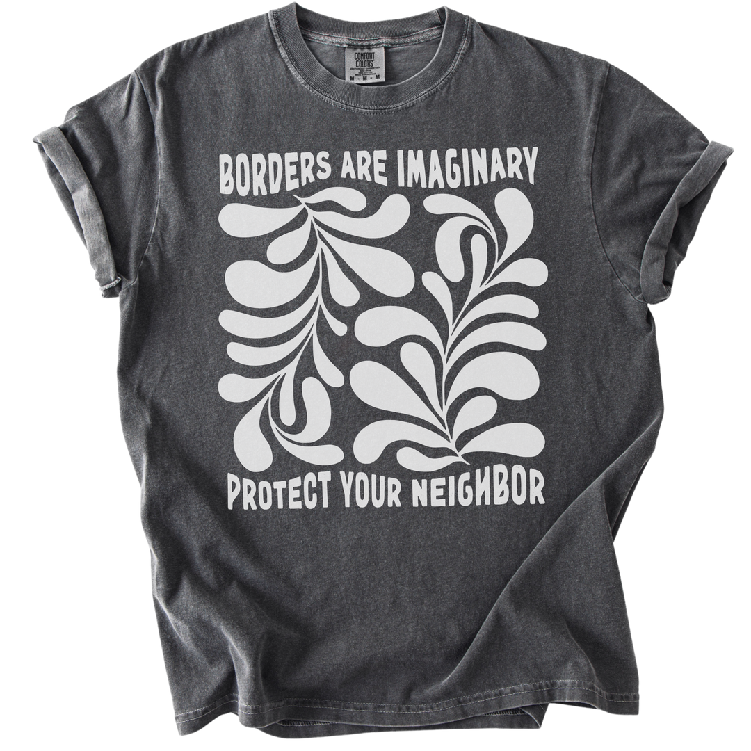 Borders Are Imaginary Abstract Tee