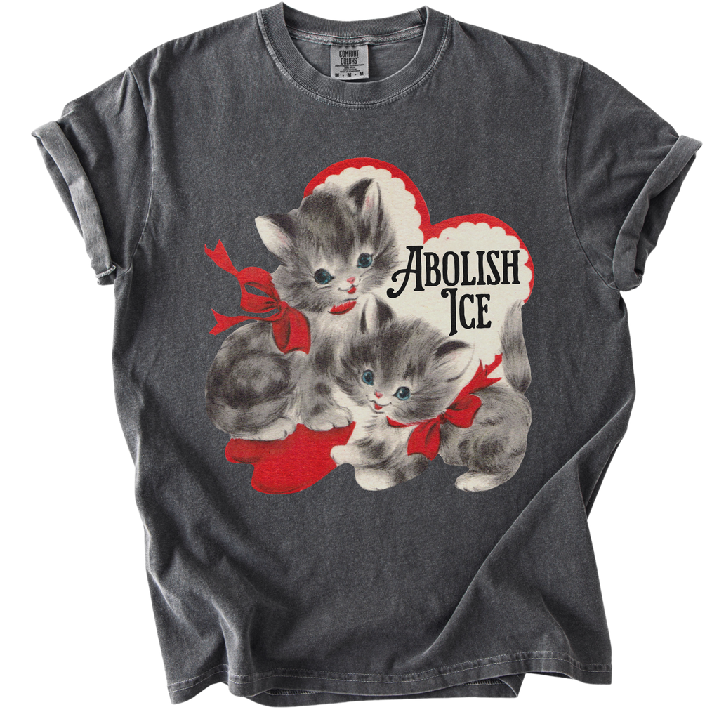 Retro Kittens Abolish ICE Tee