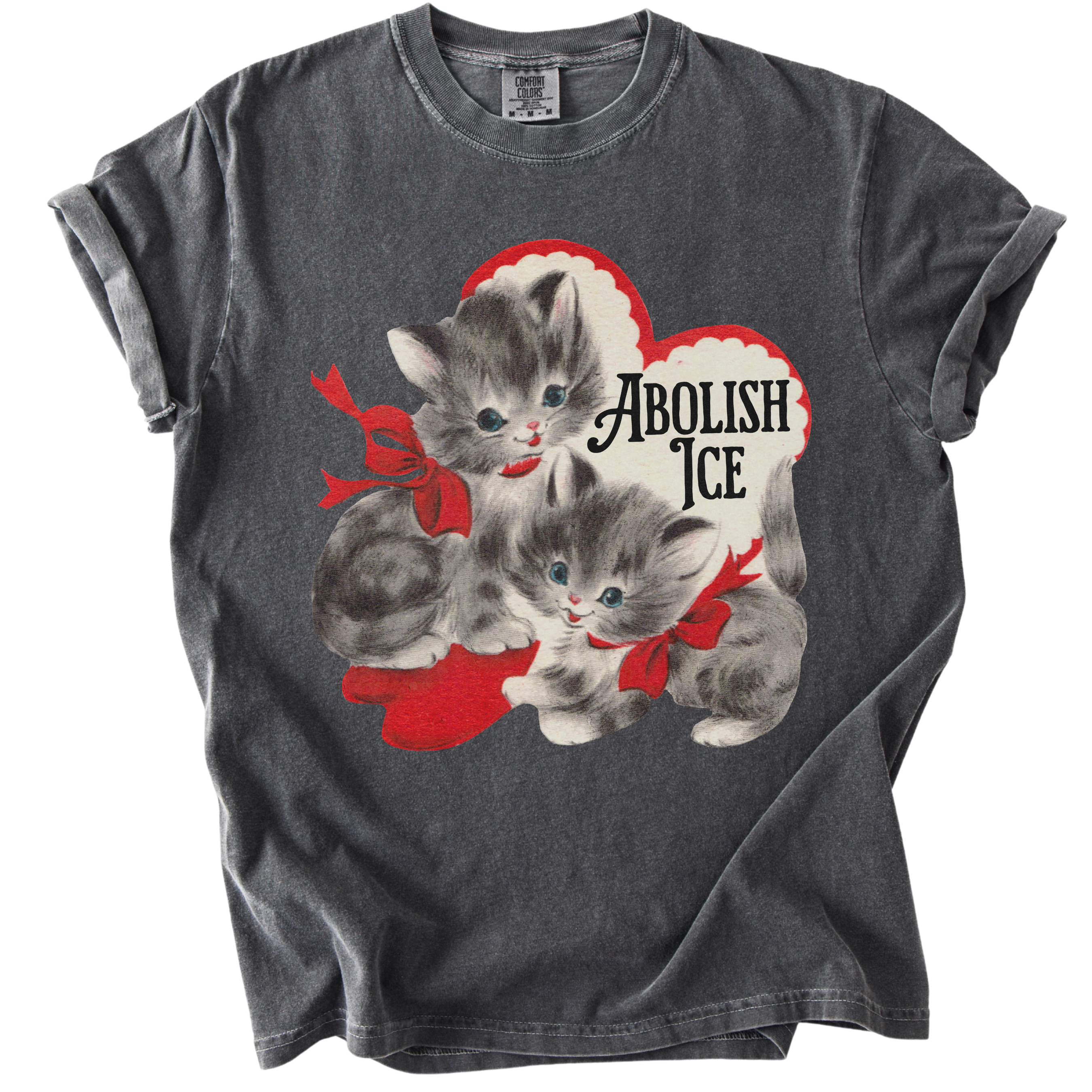 Retro Kittens Abolish ICE Tee