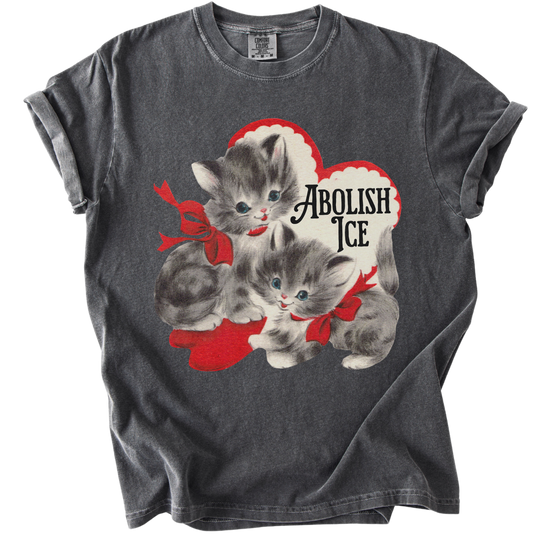 Retro Kittens Abolish ICE Tee