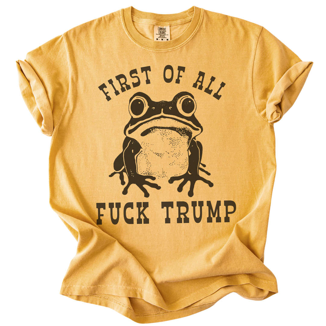 First of All Fuck Trump Frog Tee