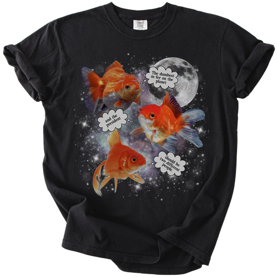 Three Moon Goldfish Thoughts Dumb M-fer Tee