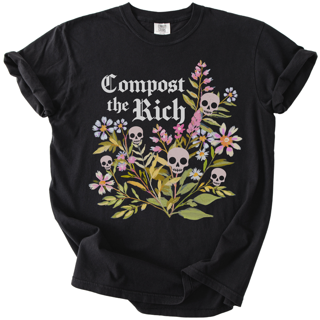 Compost The Rich Floral Skull Tee