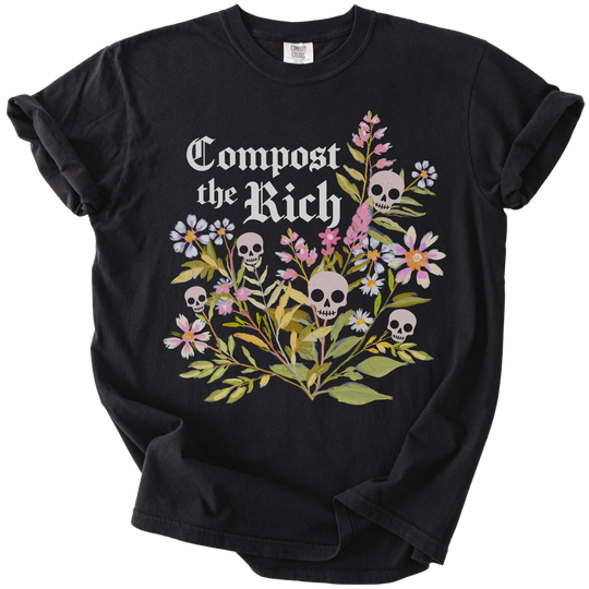 Compost The Rich Floral Skull Tee