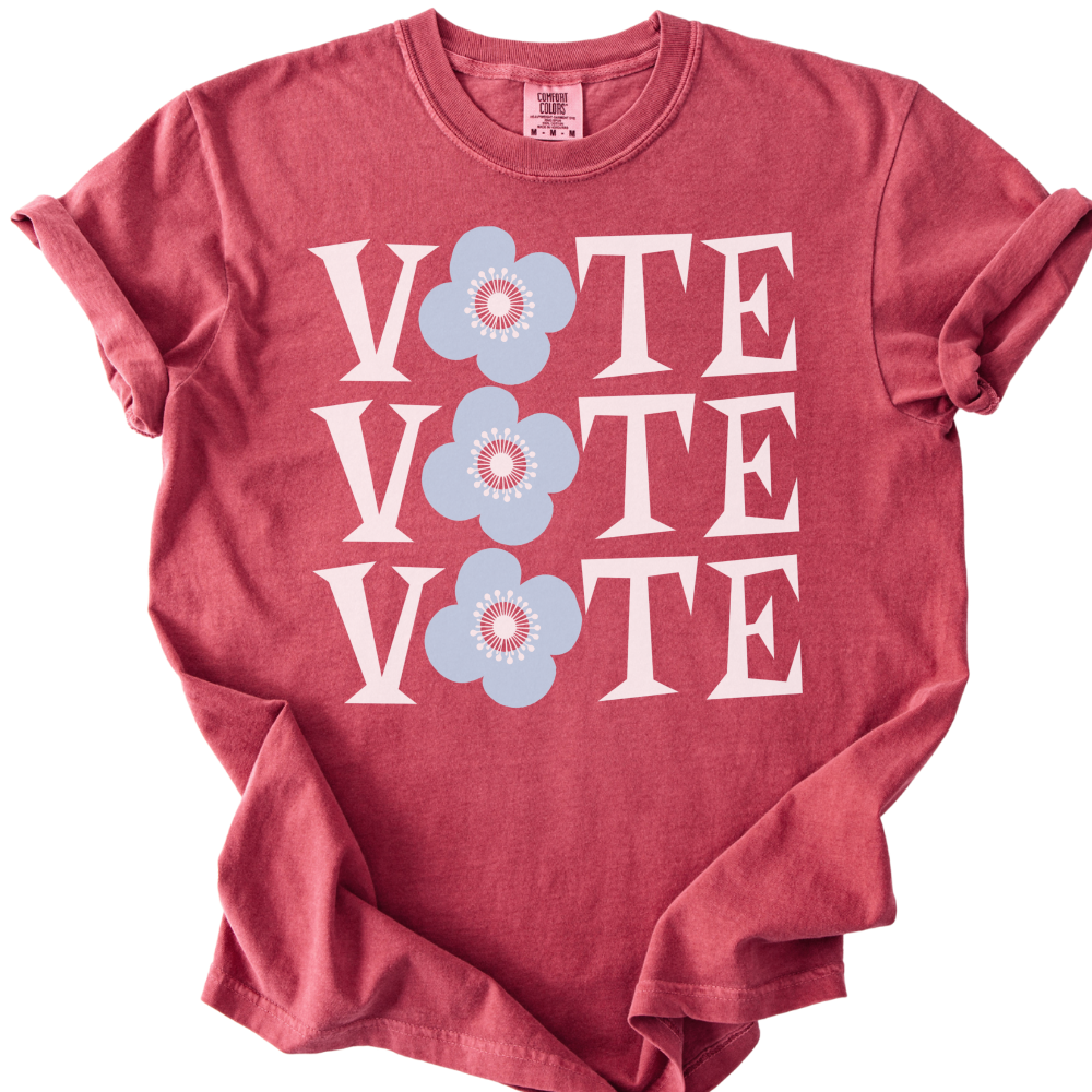 Retro Vote Blue Flower Tee
