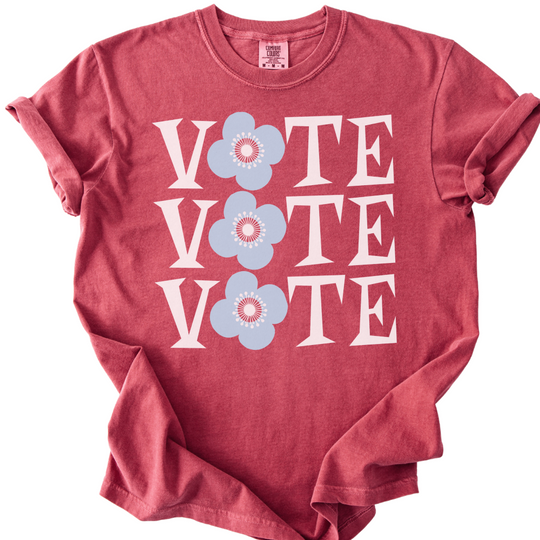 Retro Vote Blue Flower Tee