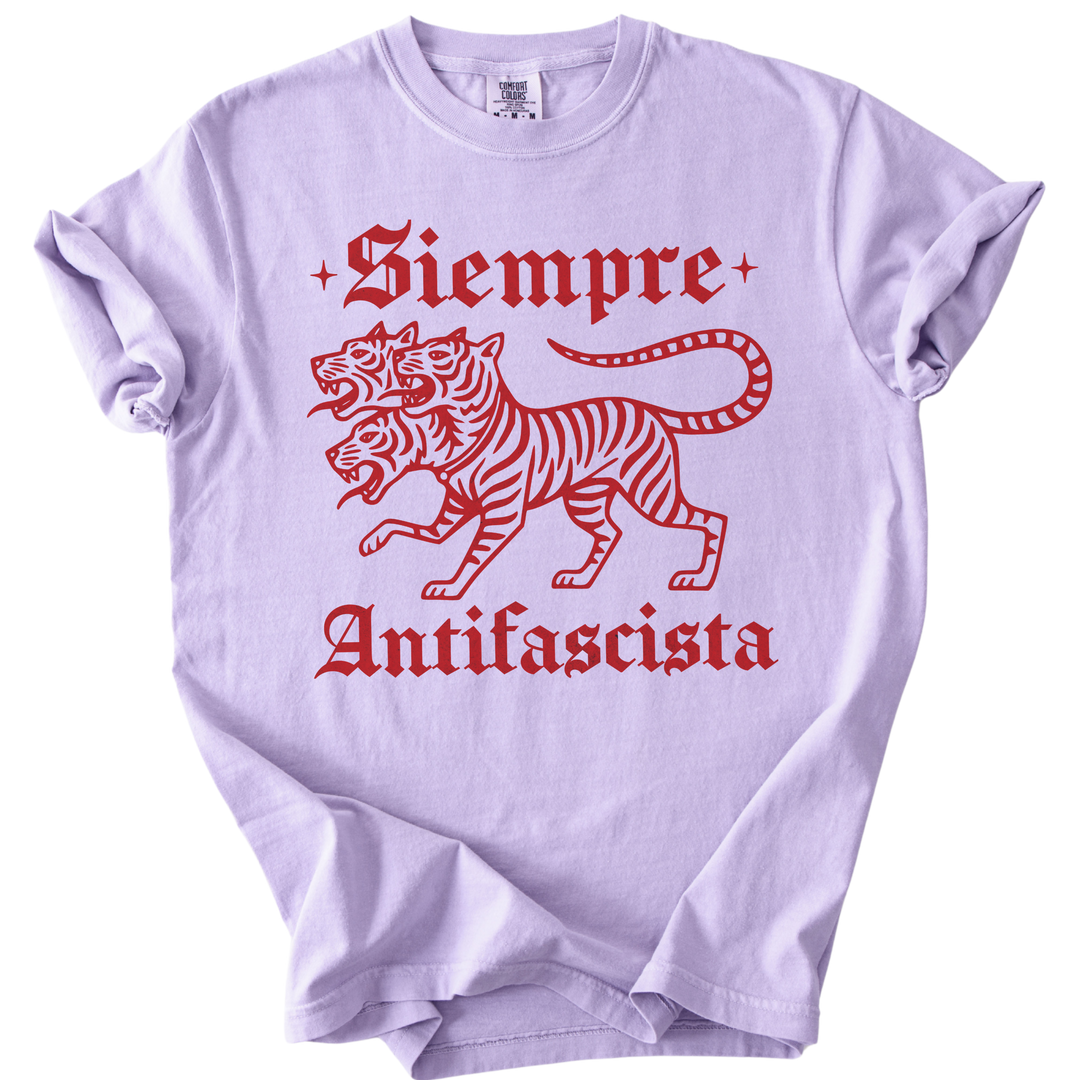 3 Headed Tiger Siempre Antifascista Tee