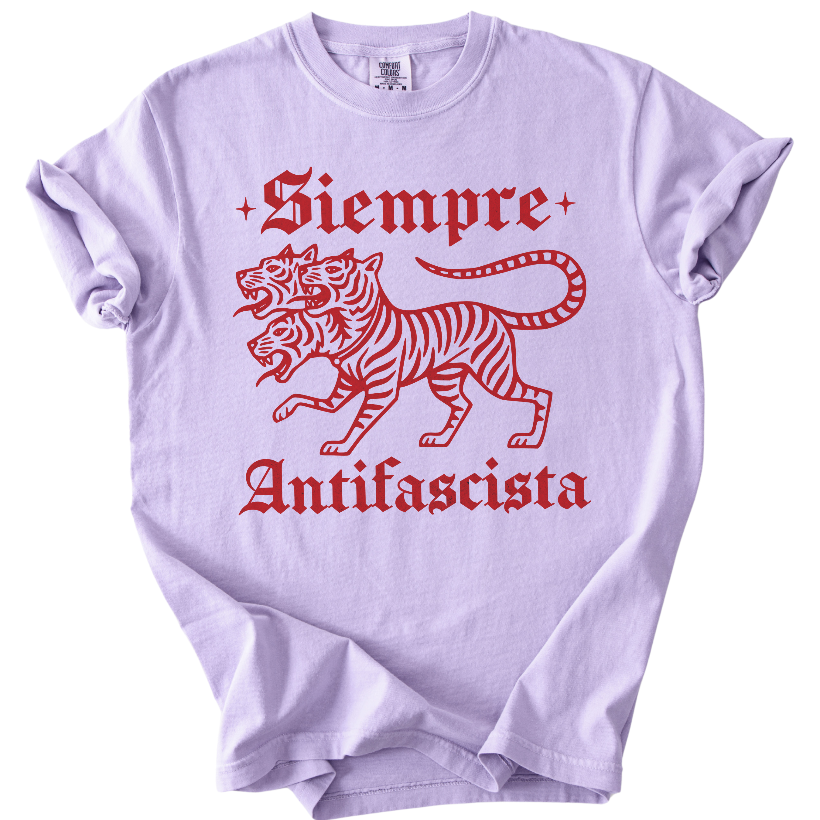 3 Headed Tiger Siempre Antifascista Tee