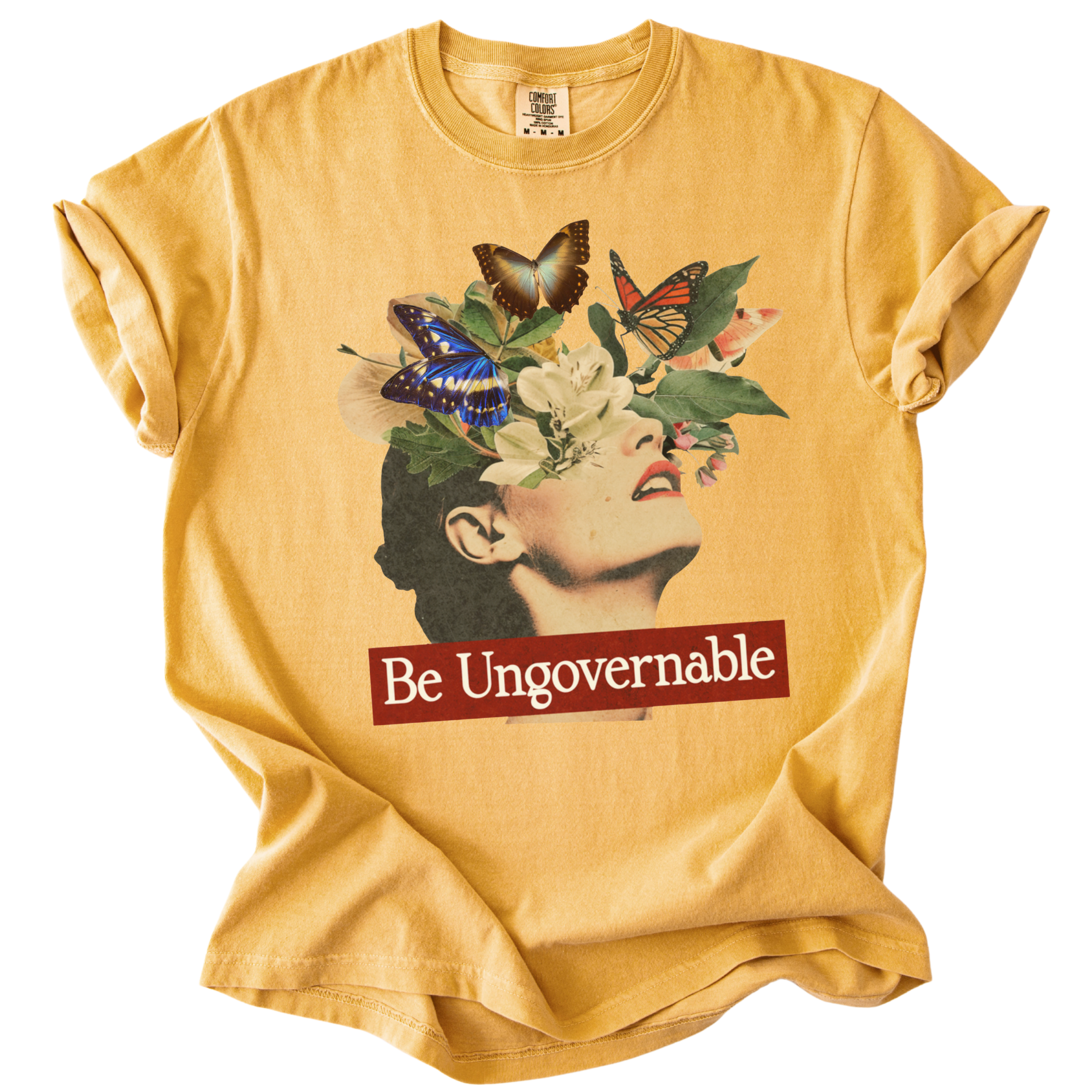Be Ungovernable Butterfly Collage Tee